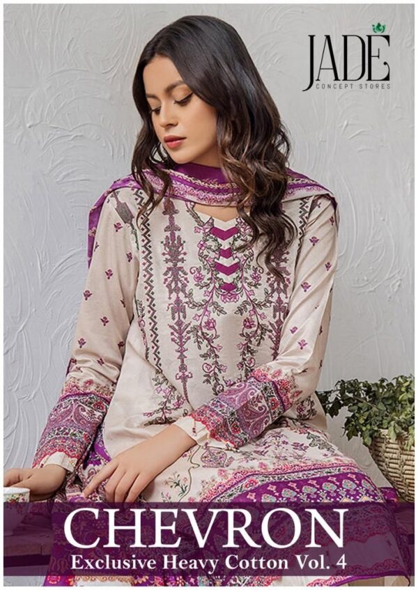 JADE CHEVRON EXCLUSIVE HEAVY COTTON VOL 4 LAWN COTTON SUITS WHOLESALE