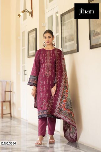 JIHAN 3334 BIN SAEED LAWN COLLECTION PAKISTANI SUITS WHOLESALE