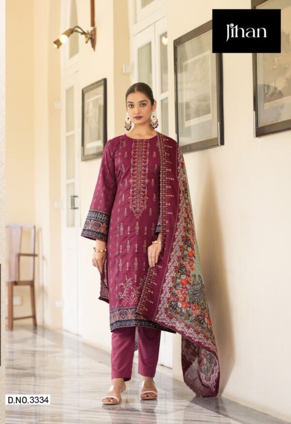 JIHAN 3334 BIN SAEED LAWN COLLECTION PAKISTANI SUITS WHOLESALE