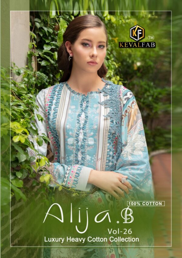 KEVAL FAB ALIJA B VOL 26 KARACHI COTTON PRINT PAKISTANI SUITS CATALOGUE