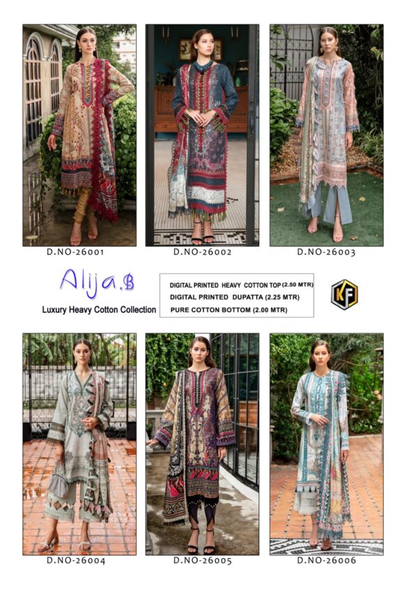 KEVAL FAB ALIJA B VOL 26 KARACHI COTTON PRINT PAKISTANI SUITS CATALOGUE