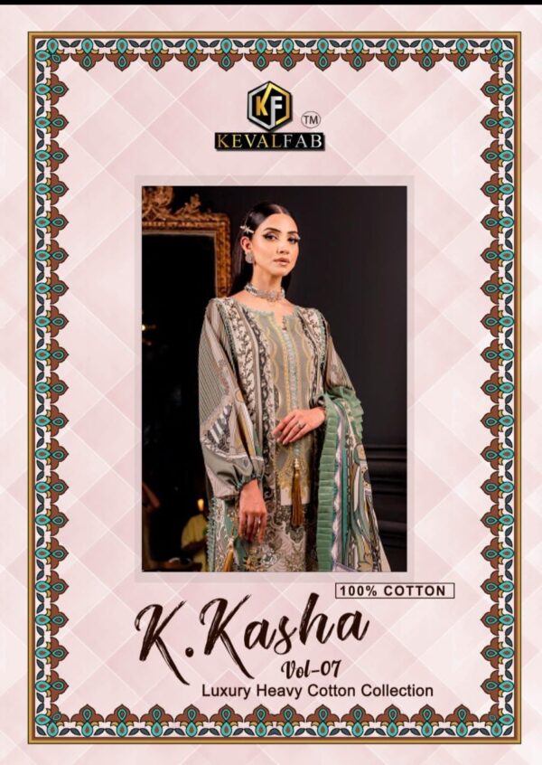 KEVAL FAB K KASHA VOL 7 KARACHI COTTON DRESS MATERIAL WHOLESALE