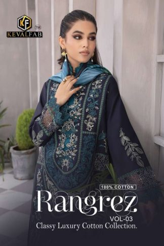 KEVAL FAB RANGREZ VOL 3 KARACHI COTTON SUITS MANUFACTURER