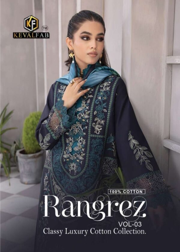 KEVAL FAB RANGREZ VOL 3 KARACHI COTTON SUITS MANUFACTURER