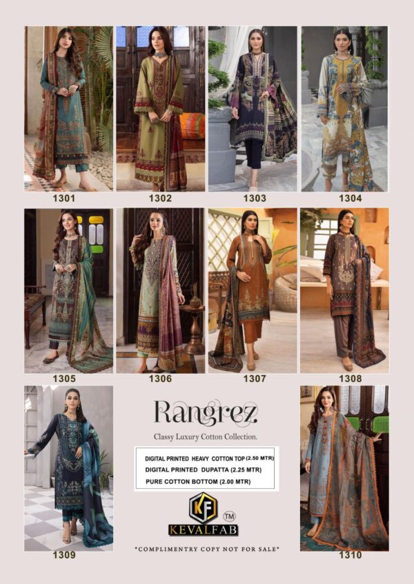 KEVAL FAB RANGREZ VOL 3 KARACHI COTTON SUITS MANUFACTURER