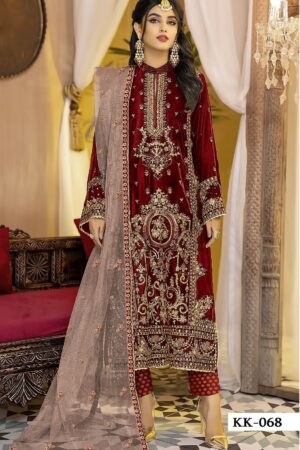 KROSS KULTURE KK 68 VELVET PAKISTANI SALWAR SUITS CATALOGUE