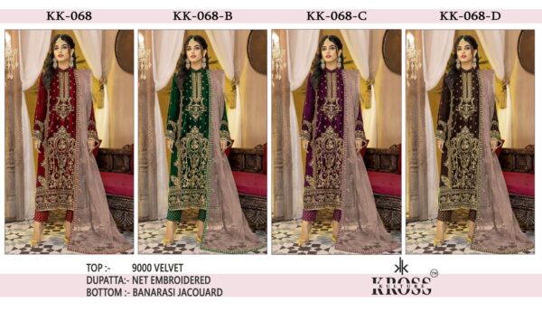 KROSS KULTURE KK 68 VELVET PAKISTANI SALWAR SUITS CATALOGUE