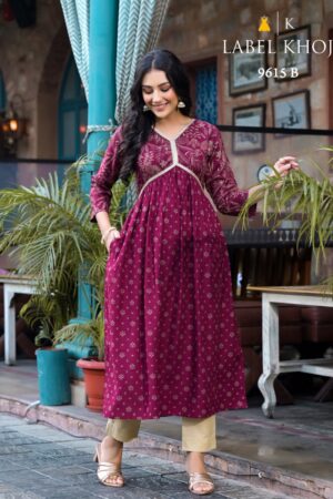 LABEL KHOJ 9615-9616 KHAZANA READYMADE KURTI ONLINE
