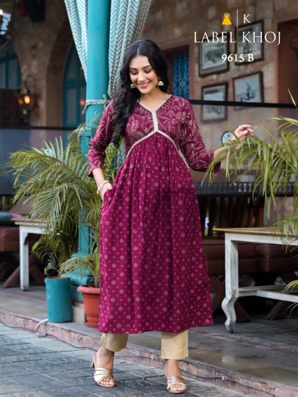LABEL KHOJ 9615-9616 KHAZANA READYMADE KURTI ONLINE