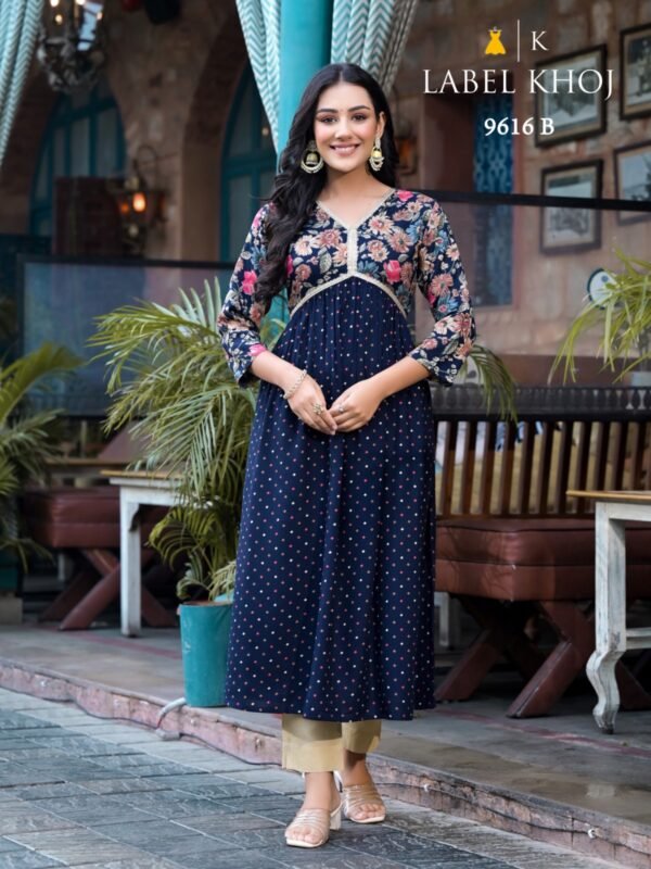 LABEL KHOJ 9615-9616 KHAZANA READYMADE KURTI ONLINE - Image 5