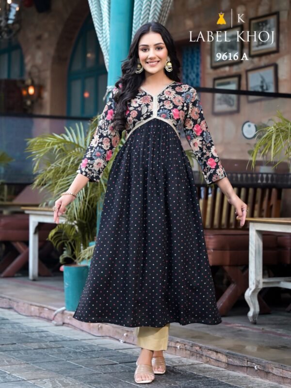 LABEL KHOJ 9615-9616 KHAZANA READYMADE KURTI ONLINE - Image 3