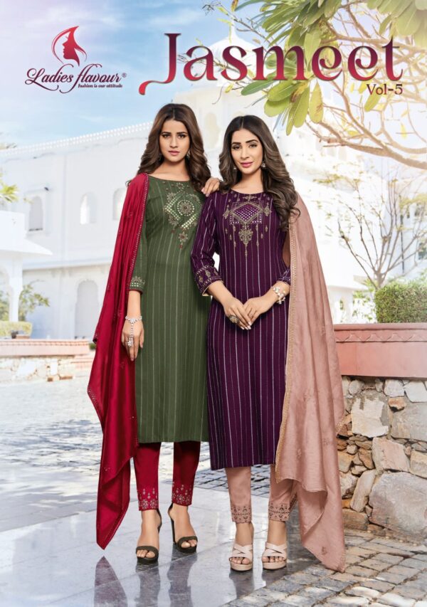 LADIES FLAVOUR JASMEET VOL 5 REYON READYMADE KURTI WHOLESALE