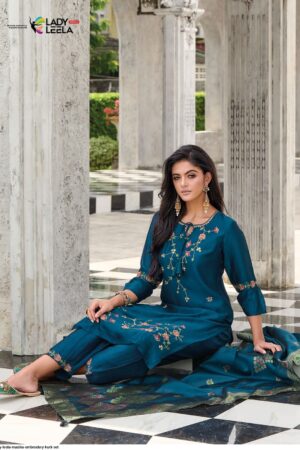 LADY LEELA MAISHA PREMIUM FESTIVE EMBROIDERY READYMADE KURTI SET