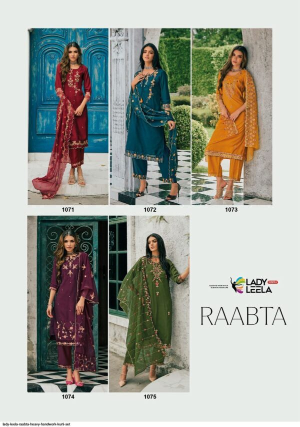 LADY LEELA RAABTA VISCOSE KURTI COMBO SET WHOLESALE