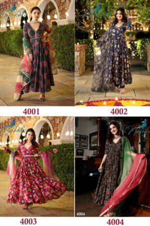 MASAKALI VOL 4 MUSLIN SILK DIGITAL PRINTED GOWN WHOLESALE