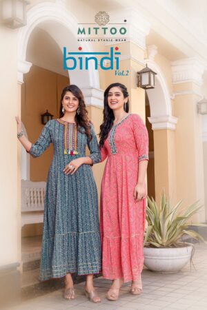 MITTOO BINDI VOL 2 REYON READYMADE KURTI WHOLESALE DEALER