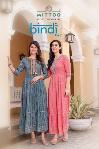 MITTOO BINDI VOL 2 REYON READYMADE KURTI WHOLESALE DEALER