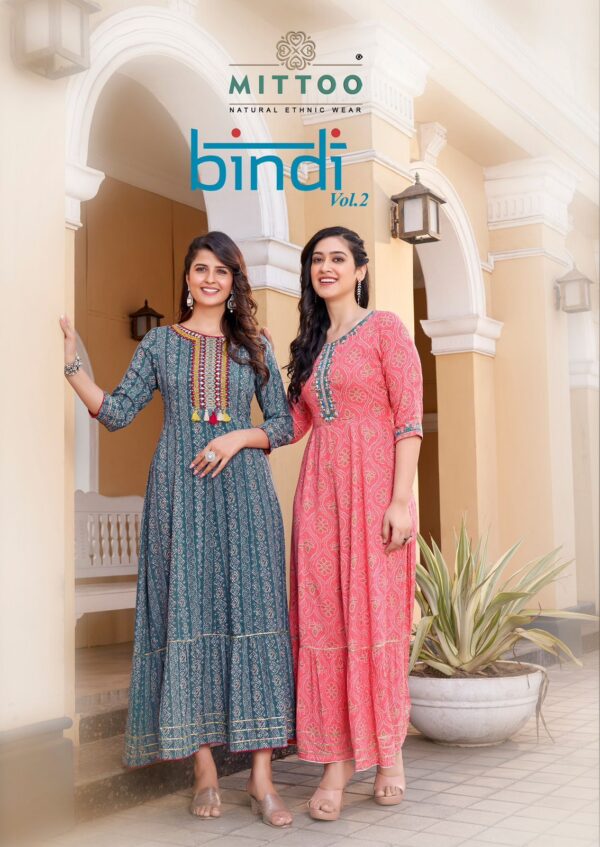 MITTOO BINDI VOL 2 REYON READYMADE KURTI WHOLESALE DEALER