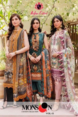 NAFISA COTTON MONSOON VOL 11 KARACHI PAKISTANI SALWAR KAMEEZ ONLINE