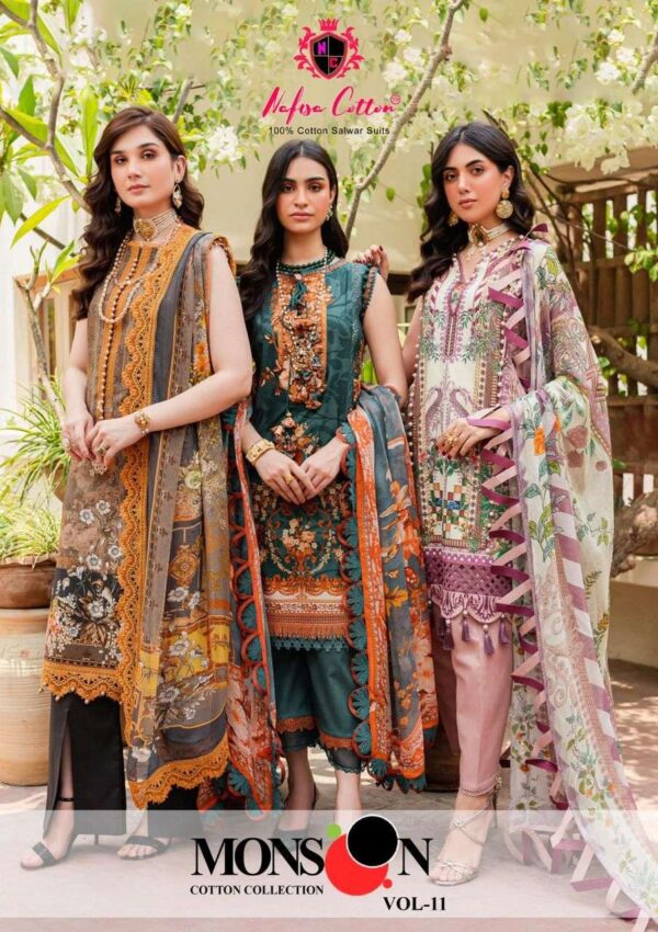 NAFISA COTTON MONSOON VOL 11 KARACHI PAKISTANI SALWAR KAMEEZ ONLINE