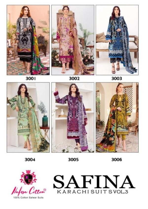 NAFISHA COTTON SAFINA KARACHI SUITS VOL 03 CATALOGUE SUITS DESING