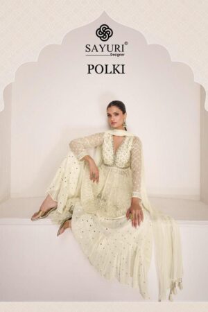 SAYURI DESIGNER POLKI PREMUIM PLAZZO SUITS CATALOGUE WITH PRICE