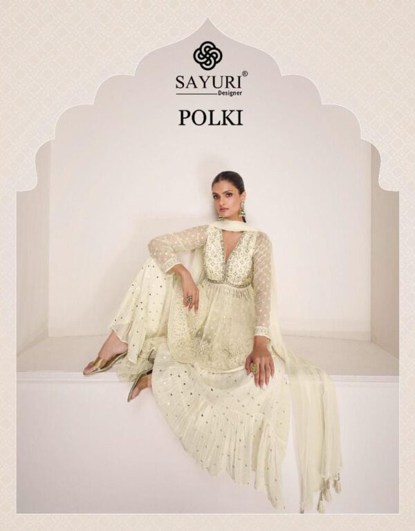 SAYURI DESIGNER POLKI PREMUIM PLAZZO SUITS CATALOGUE WITH PRICE