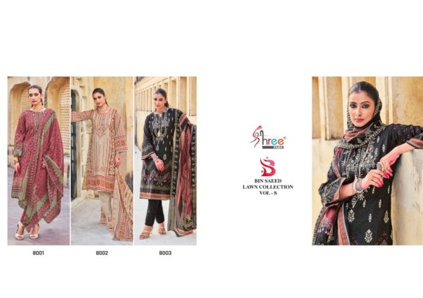 SHREE FABS BINSAEED LAWN COLLECTION VOL 8 PAKISTANI SUITS CATALOGUE