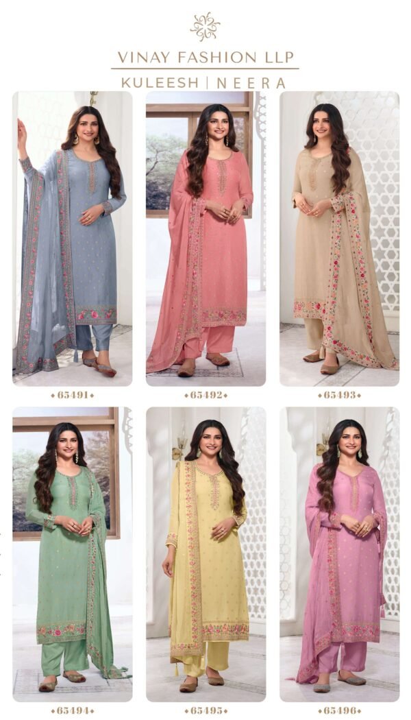 VINAY FASHION 65491 TO 65496 KASEESH NEERA SUITS WHOLESALE