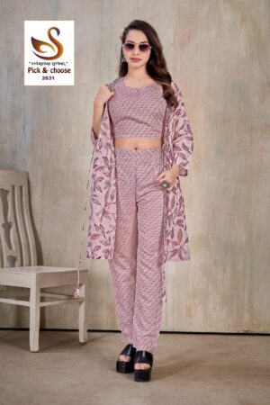PIC & CHOOSE 2631 PURE MODEL CHANDERI CO ORD SET WHOLESALE WITH PRICE
