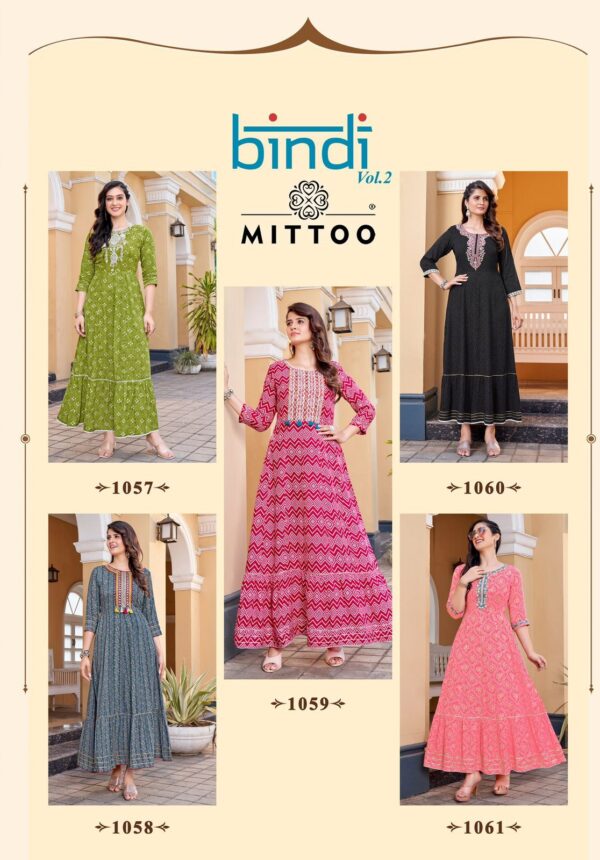 MITTOO BINDI VOL 2 REYON READYMADE KURTI WHOLESALE DEALER