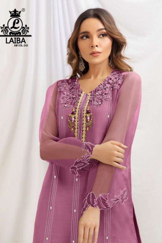 LAIBA AM VOL 243 PURE ORGANZAE READYMADE KURTI ONLINE SUPPILER