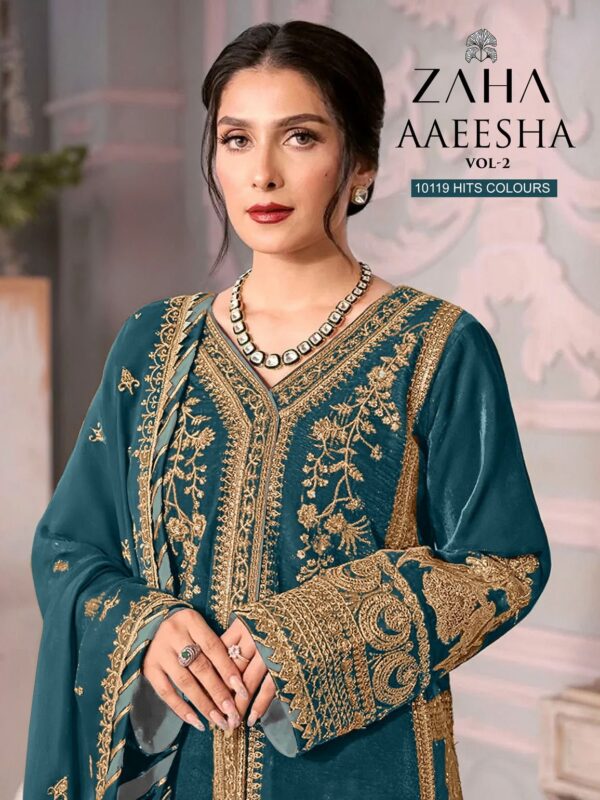 ZAHA 10119 AAEESHA VOL 2 PAKISTANI SALWAR SUITS MANUFACTURER