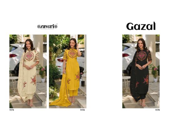 ZAVERI 1173 TO 1175 GAZAL ROMAN SILK SALWAR SUITS CATALOGUE