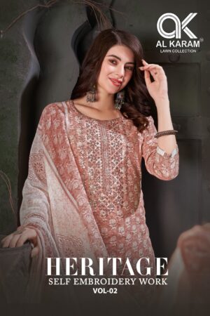 AL KARAM HERITAGE VOL 02 LAWN PAKISTANI SUITS ONLINE WHOLESALE