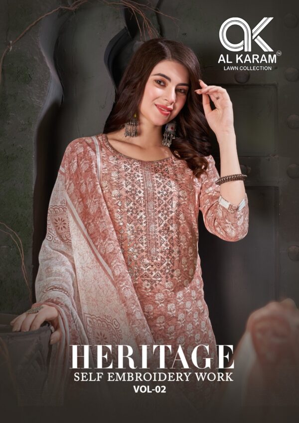 AL KARAM HERITAGE VOL 02 LAWN PAKISTANI SUITS ONLINE WHOLESALE