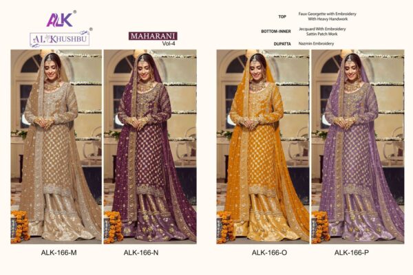 AL KHUSHBU MAHARANI VOL 3 166 GEORGETTE PAKISTANI SUITS WHOLESALER