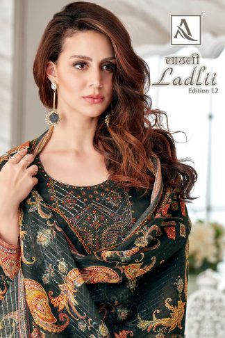 ALOK SUIT LADLII-12 PURE ZAM COTTON PRINTED SALWAR SUITS SUPPLIER