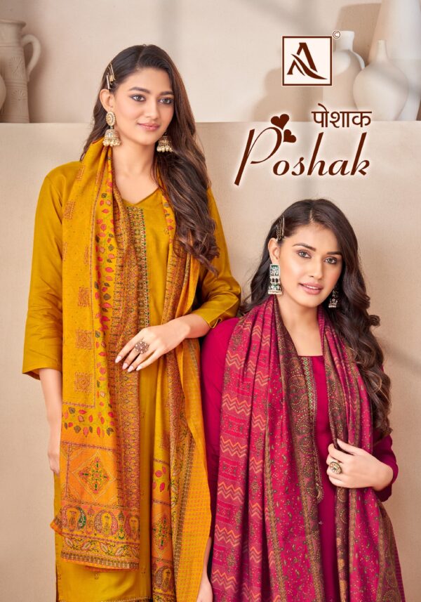 ALOK SUITS POSHAK H 1373 PREMIUM VISCOSE MASLIN DRESS MATERIAL SUPPLIER