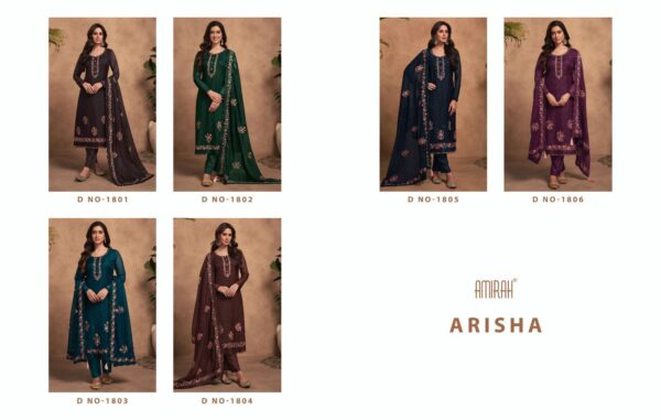 AMIRAH ARISHA 1801 TO 1806 ORGANZA SALWAR SUIT CATALOGUE