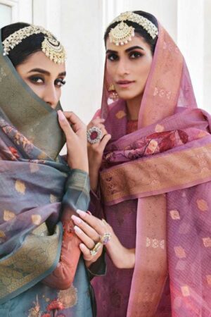 BELLIZA 752 SHAHINOOR ORGANZA JACQUARD DIGITAL PRINT