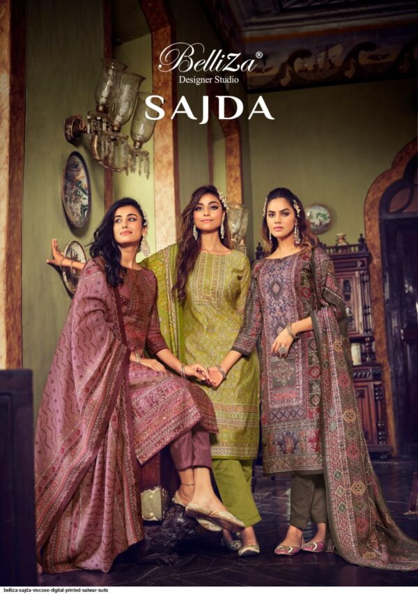 BELLIZA 849 SAJDA VISCOSE DIGITAL PRINTED SALWAR SUITS WHOLESALE