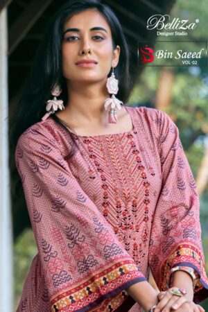 BELLIZA DESIGNER BINSAEED VOL-2 COTTON PRINTED DRESS MATERIAL ONLINE WHOLESALE