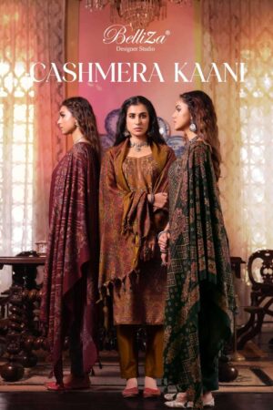 BELLIZA DESIGNER CASHMERA KAANI ALPINE WOOL WINTER PASHMINA DRESS MATERIAL