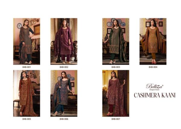 BELLIZA DESIGNER CASHMERA KAANI ALPINE WOOL WINTER PASHMINA DRESS MATERIAL