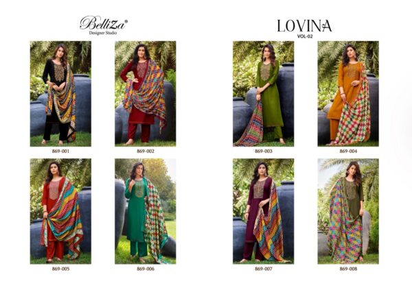 BELLIZA DESIGNER LOVINA VOl-2 869 PURE VISCOSE WHOLESALE SUITS