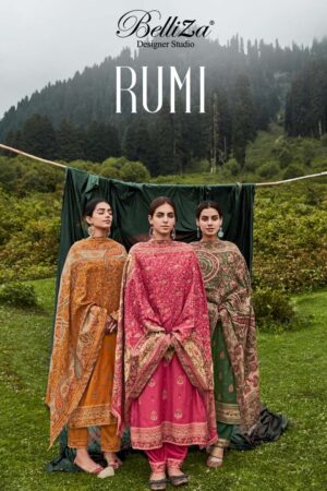 BELLIZA DESIGNER RUMI ORIGINAL WOOL PASHMINA SALWAR SUITS WHOLESALE