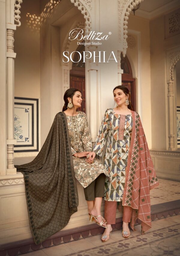 BELLIZA DESIGNER SOPHIA 873 COTTON DIGITAL PRINTED SUITS CATALOGUE