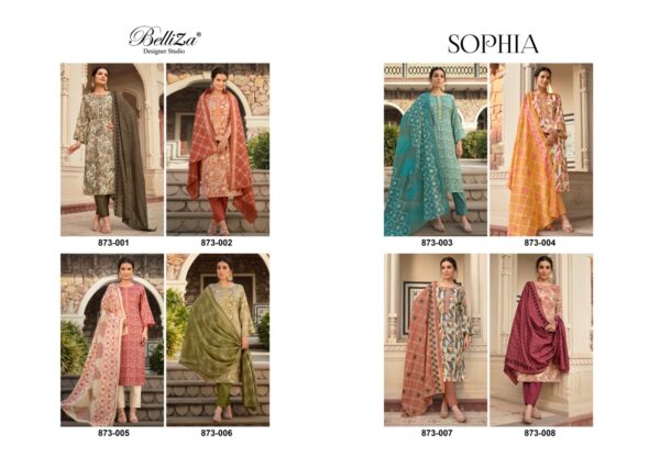 BELLIZA DESIGNER SOPHIA 873 COTTON DIGITAL PRINTED SUITS CATALOGUE