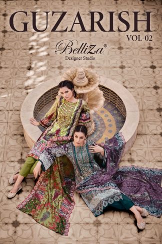 BELLIZA GUZARISH VOL-2 874 COTTON EMBROIDERY PAKISTANI SALWAR SUITS